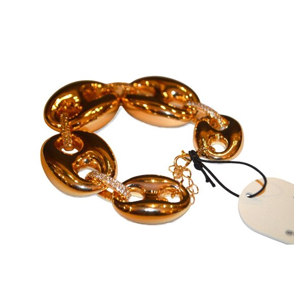 Song of Style Gold-Tone Chunky Chain Bracelet w/ Glass Stones NWT Glam - Picture 2 of 3